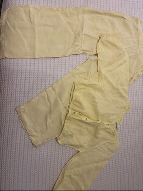 Zara Pale Yellow Elastic Waist Pants